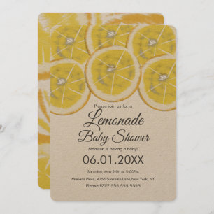 Abstract Lemon Citrus Lemonade Baby shower Kraft Kaart