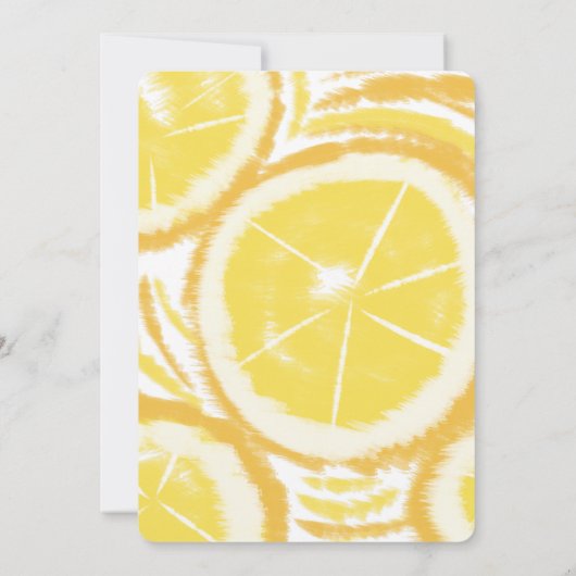 Abstract Lemon Citrus Yellow Lemonade Baby shower Kaart (Achterkant)