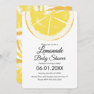 Abstract Lemon Citrus Yellow Lemonade Baby shower Kaart