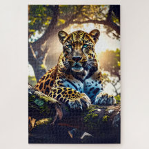 - Abstract Leopard in Tree Puzzle – Bold Wildlife 