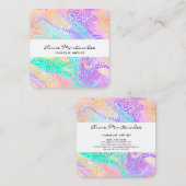 Abstract leopard Print Marble Square Visitekaartje (Voorkant / Achterkant)