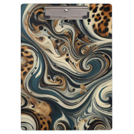 Abstract Leopard Print Swirl Klembord