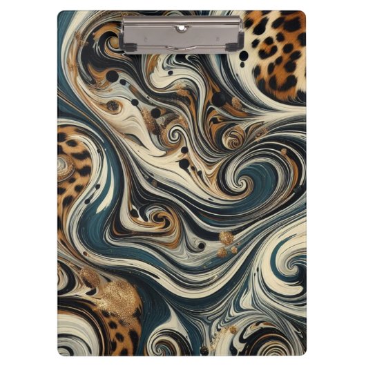 Abstract Leopard Print Swirl Klembord (Voorkant)