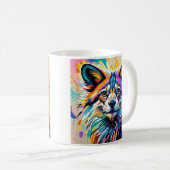 Abstract leuk leuk vrolijk dier kunst ontwerp vet koffiemok (Voorkant rechts)
