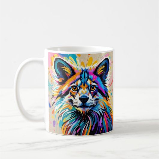 Abstract leuk leuk vrolijk dier kunst ontwerp vet koffiemok (Links)