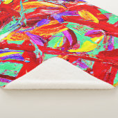 Abstract levendig patroon sherpa deken (3/4)