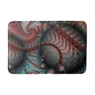 Abstract Levensechte Fantasie Fractale Kunst Bruin Badmat