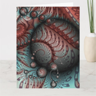 Abstract Levensechte Fantasie Fractale Kunst Bruin Bedankkaart