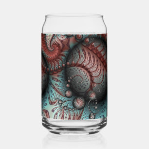 Abstract Levensechte Fantasie Fractale Kunst Bruin Blikvorm Glas