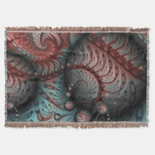 Abstract Levensechte Fantasie Fractale Kunst Bruin Deken