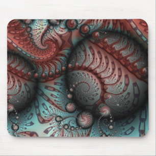 Abstract Levensechte Fantasie Fractale Kunst Bruin Muismat