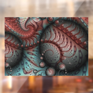 Abstract Levensechte Fantasie Fractale Kunst Bruin Raamsticker