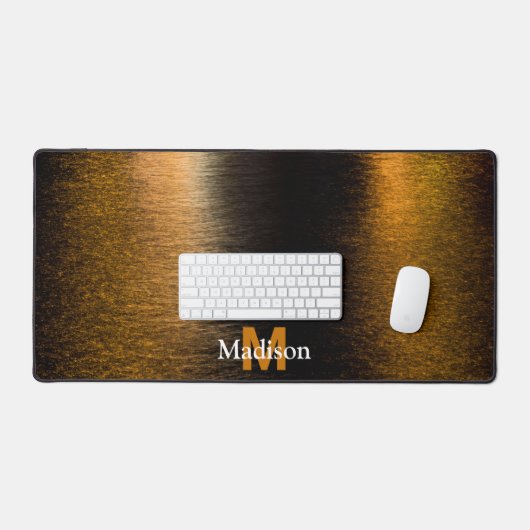 Abstract licht zee glanzend brons Monogram Bureaumat (Keyboard & Muis)