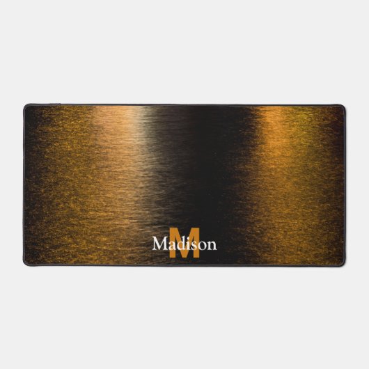 Abstract licht zee glanzend brons Monogram Bureaumat (Voorkant)