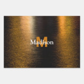 Abstract licht zee glanzend brons Monogram Inpakpapier Vel (Voorkant)