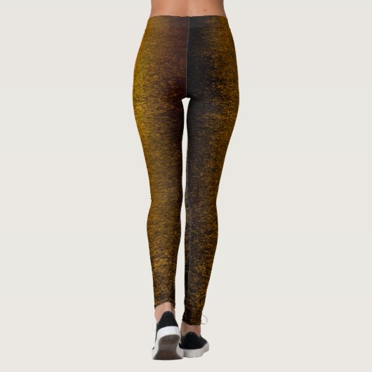 Abstract licht zee glanzend brons Monogram Leggings (Achterkant)