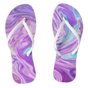 Abstract lichtblauw Paars vloeibaar zwijn Teenslippers
