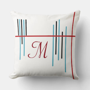 Abstract lijnontwerp 1 met Monogram Kussen