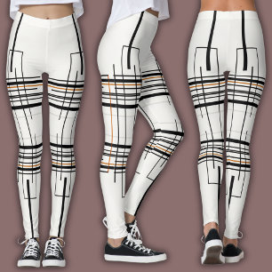 Abstract lijnpatroon Stedelijk raster Leggings
