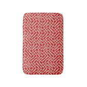 Abstract lijnpatroon van rood en crème badmat (Voorkant Verticaal)