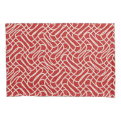 Abstract lijnpatroon van rood en crème kussensloop (Voorkant)