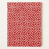 Abstract lijnpatroon van rood en crème planner (Achterkant)