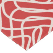 Abstract lijnpatroon van rood en crème tafelkleed (Gekanteld)