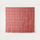 Abstract lijnpatroon van rood en crème wandkleed (Voorkant (horizontaal))