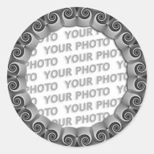 Abstract lijst ARTs GEO 1 + uw foto Ronde Sticker
