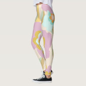 Abstract Lila patroonpasta Leggings (Links)