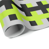 Abstract Lime Green, Silver en Black Cadeaupapier (Rol Hoek)