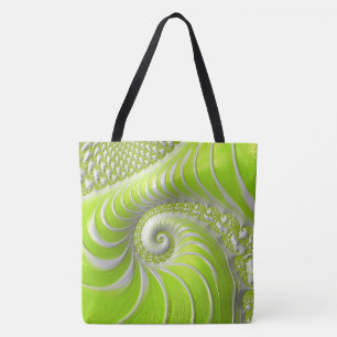 Abstract Lime Green Spiral Fractal Draagtas