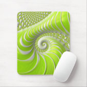 Abstract Lime Green Spiral Fractal Muismat (Met muis)