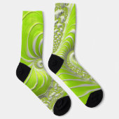 Abstract Lime Green Spiral Fractal Sokken (Rechts)