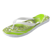 Abstract Lime Green Spiral Fractal Teenslippers (Schuin)