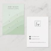 Abstract Lime Green Waves 3Stud Earning Display Visitekaartje (Voorkant / Achterkant)