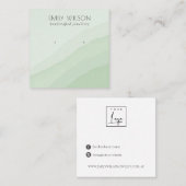 Abstract Lime Green Waves Stud Earning Display Vierkante Visitekaartje (Voorkant / Achterkant)