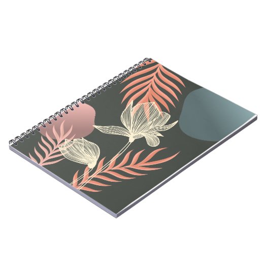 Abstract Line Art Flower Design - Elegant Mi Notitieboek (Linkerzijde)