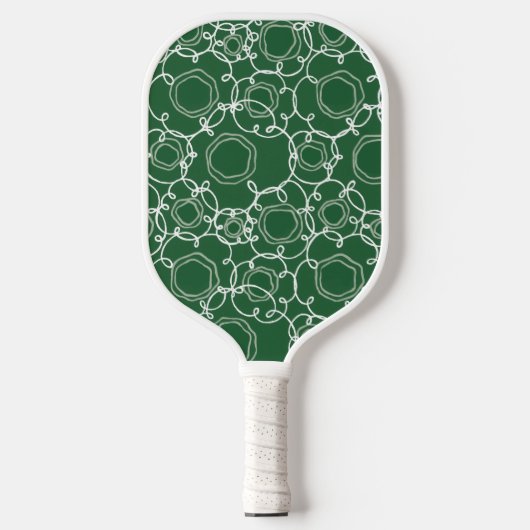 Abstract Linear Matrix (Dark Green) Fine Art Pickleball Paddle (Voorkant)
