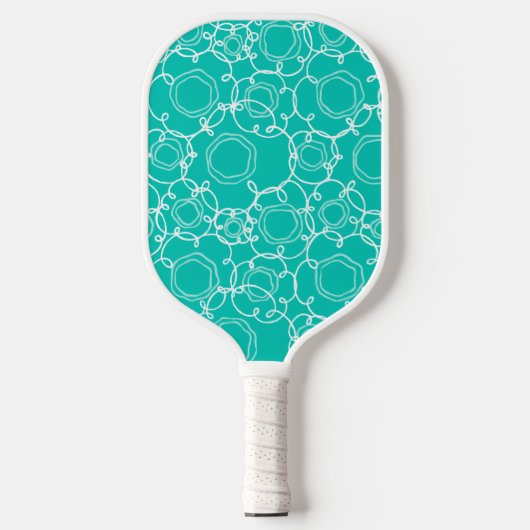 Abstract Linear Matrix (Teal) Fine Art Pickleball Paddle (Voorkant)