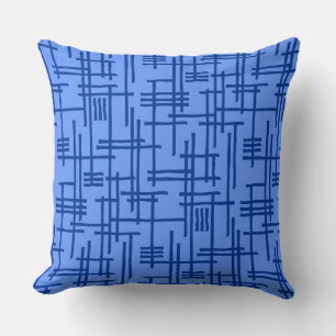 Abstract Lines 120923 - Navy Blue op Baby Blue Kussen
