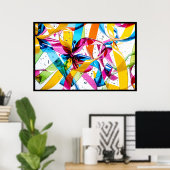 Abstract lint partij golven volumetrisch vet Poste Poster (Thuiskantoor)