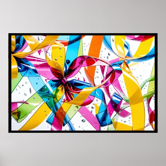 Abstract lint partij golven volumetrisch vet Poste Poster (Voorkant)