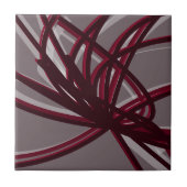 Abstract lint voor grijs en Bourgogne Tegeltje (Voorkant)