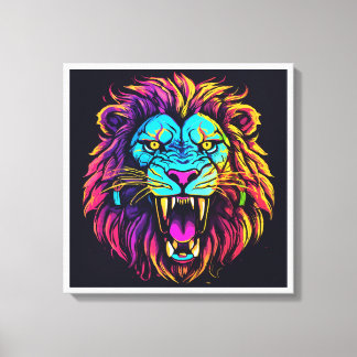 Abstract Lion Canvas – moderne kunst van het wild
