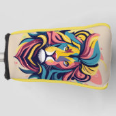 Abstract Lion Head Art Golfheadcover (Voorkant)
