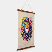Abstract Lion Head Art Hangend Wandkleed (Gebogen)
