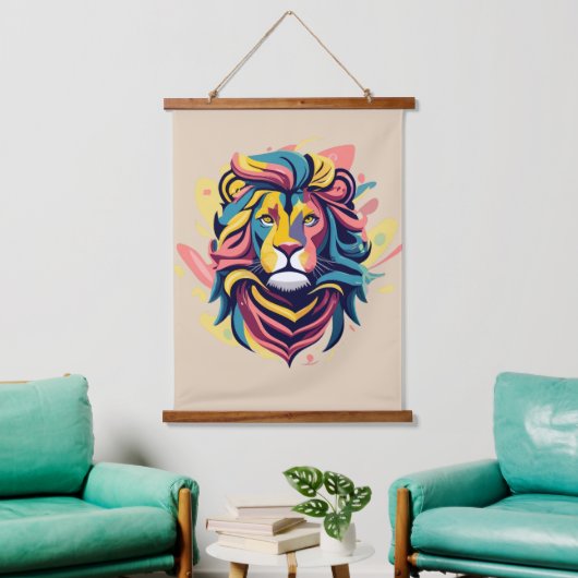 Abstract Lion Head Art Hangend Wandkleed (Woonkamer)