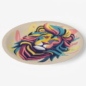 Abstract Lion Head Art Papieren Bordje (Gekanteld)