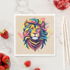 Abstract Lion Head Art Servet